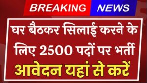 Silai Vacancy Work From Home: बिना योग्यता घर बैठे सिलाई करने हेतु महिलाओं के लिए 2500 पदों पर निकली भर्ती